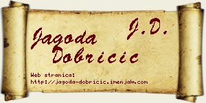 Jagoda Dobričić vizit kartica
